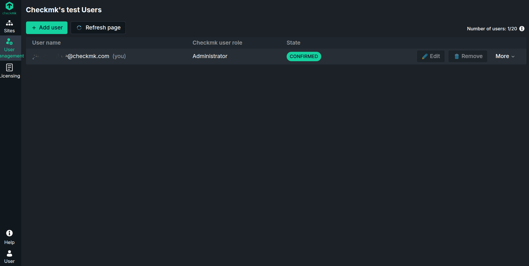 Add an user to Checkmk Cloud